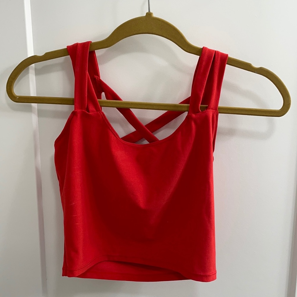 Wolven Strappy Crop Top
